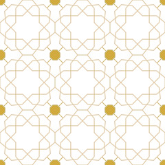 Seamless background for your designs. Modern vector ornament. Geometric abstract golden pattern