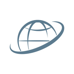 Globe design with orbit.  Logo eco of ground.