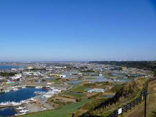 Fototapeta premium 刑部岬から見た房総半島（千葉県旭市）,asahi city,chiba pref,japan