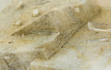 Dolomite Crystal with quartz from the depths of the mine
