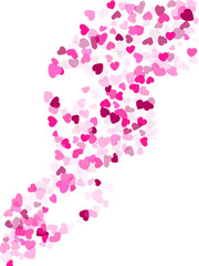 Hearts confetti flying vector background graphic design.