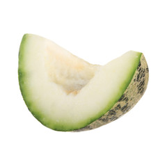 slice of fresh melon isolated on white background