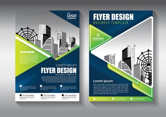 Brochure design, cover modern layout, annual report, poster, flyer in A4 with colorful triangles, geometric shapes for tech, science, market with light background