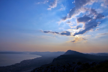 sunset over the bay