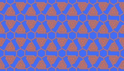 Pattern with abstract illusion triangles. Vector illustration. For your business, presentation, fashion print. Blue Color.
