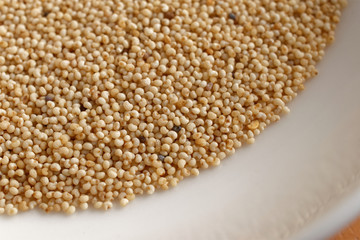 poppy seeds on white plate