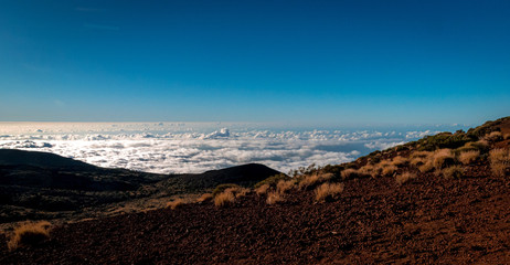 far view from the mountain over fascinating clouds