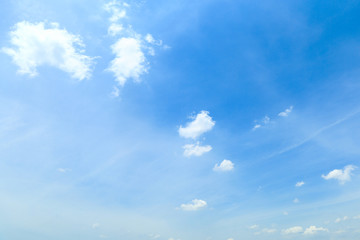 Naklejka na ściany i meble White clouds in blue sky in summer