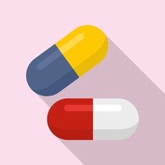 Medical pills icon. Flat illustration of medical pills vector icon for web design