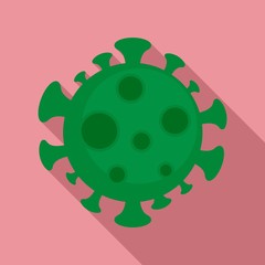 Zika virus microscope icon. Flat illustration of zika virus microscope vector icon for web design