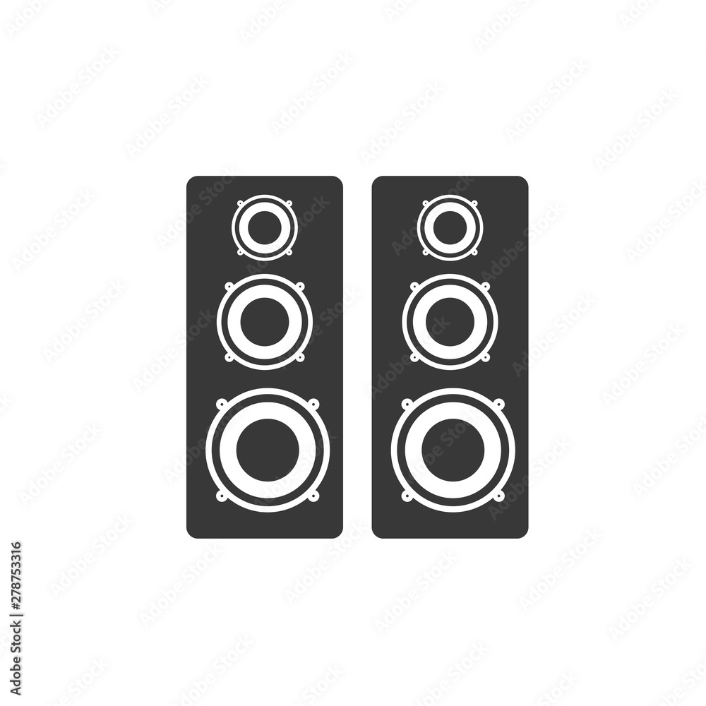 Poster Speaker icon template color editable. Sound symbol vector sign isolated on white background. Simple logo vector illustration for graphic and web design.