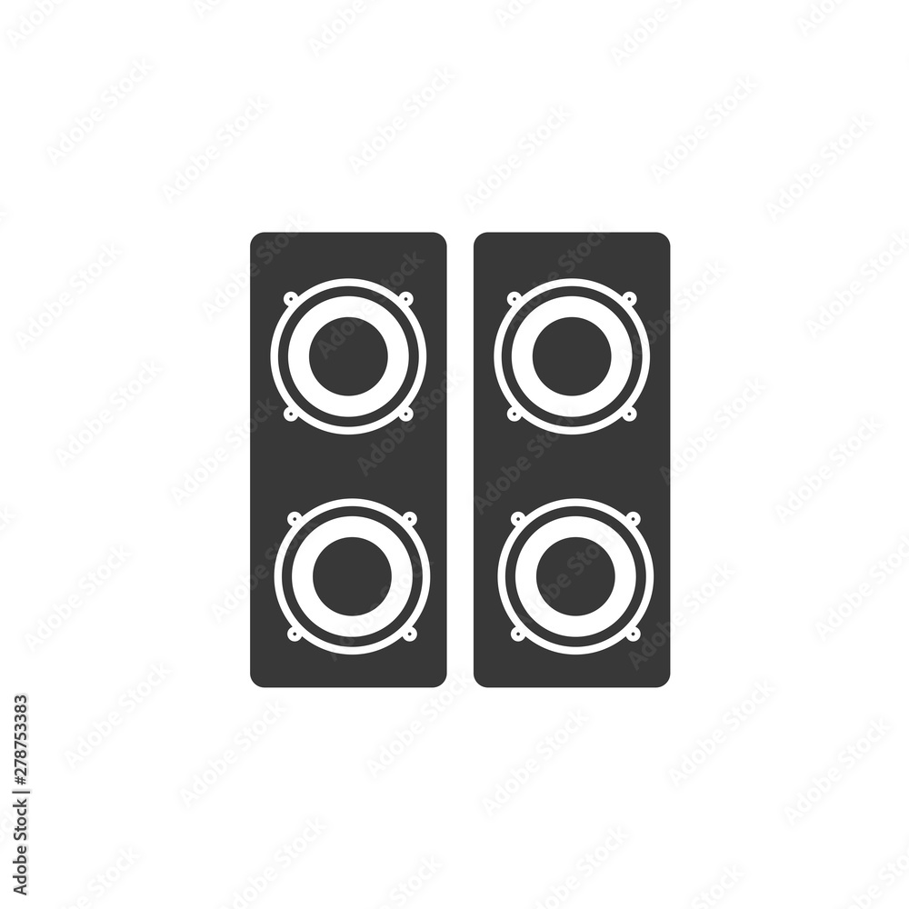 Poster speaker icon template color editable. sound symbol vector sign isolated on white background. simple 
