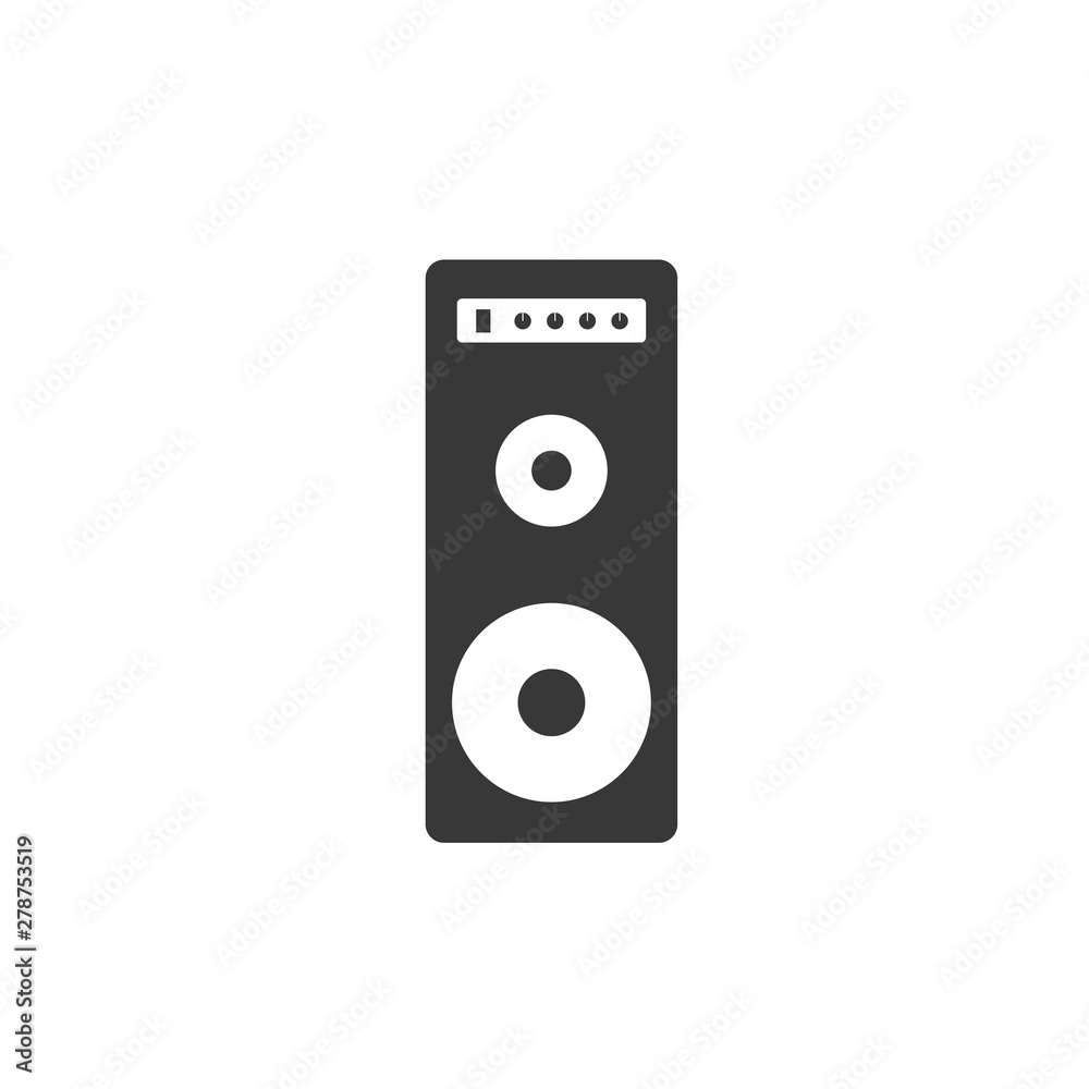 Poster speaker icon template color editable. sound symbol vector sign isolated on white background. simple 
