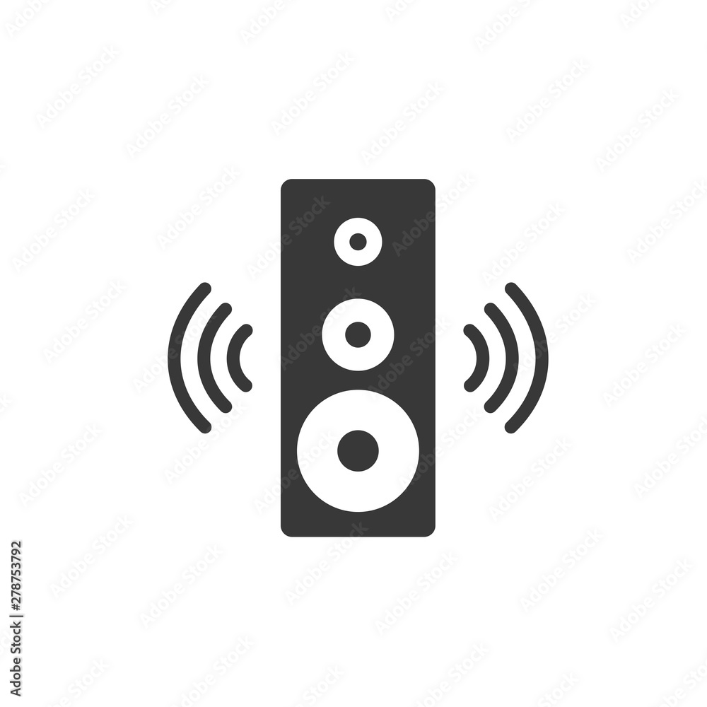 Poster Speaker icon template color editable. Sound symbol vector sign isolated on white background. Simple logo vector illustration for graphic and web design.