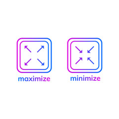 Maximize and minimize screen buttons