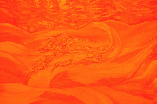  Abstract background in bright orange color with imitation of movement.