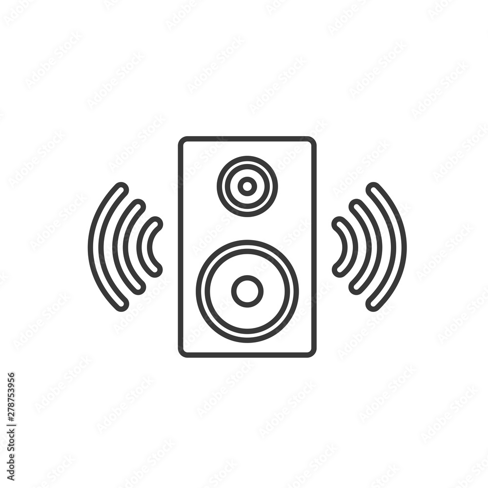 Fototapete Speaker icon template color editable. Sound symbol vector sign isolated on white background. Simple logo vector illustration for graphic and web design.