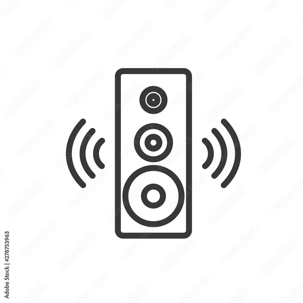 Poster Speaker icon template color editable. Sound symbol vector sign isolated on white background. Simple logo vector illustration for graphic and web design.