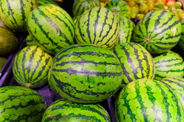 pile of watermelon stock at the supermarket