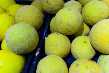 pile of watermelon stock at the supermarket