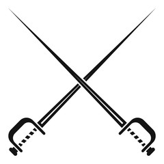 Crossed sword icon. Simple illustration of crossed sword vector icon for web design isolated on white background