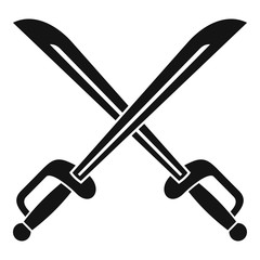 Warrior crossed sword icon. Simple illustration of warrior crossed sword vector icon for web design isolated on white background