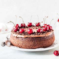 Chocolate Cake with Sweet Cherries