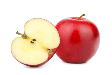 fresh apples with slice vegetable isolated on white background with clipping path