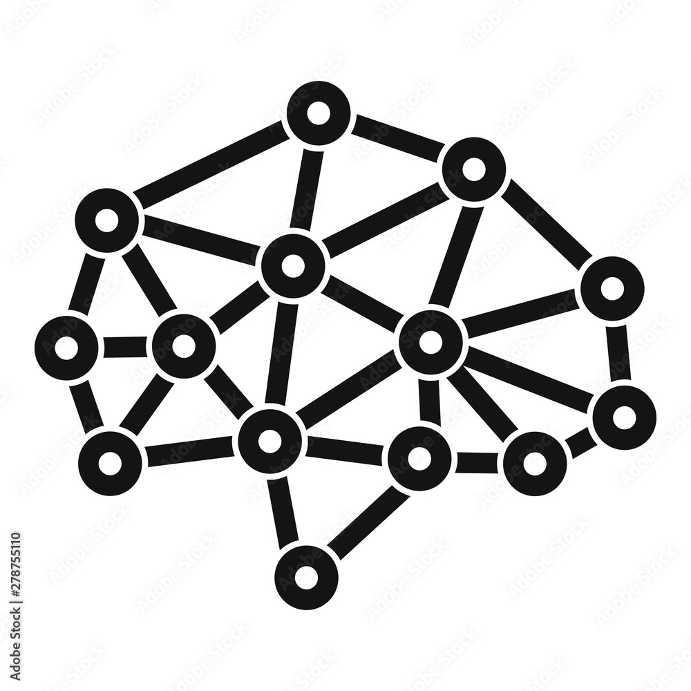 Poster ai neuron brain icon. simple illustration of ai neuron brain vector icon for web design isolated on 