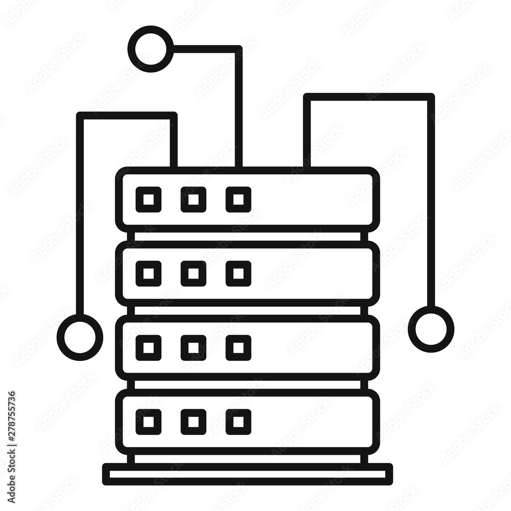 Poster ai server rack icon. outline ai server rack vector icon for web design isolated on white background