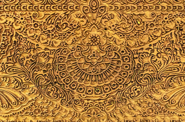 Wooden stencil for fabric. Abstract print pattern.