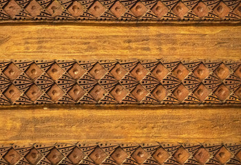 Wooden stencil for fabric. Abstract print pattern.