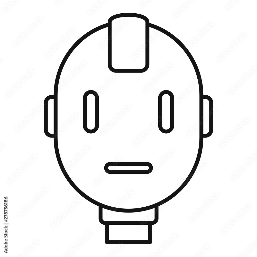 Poster head robot icon. outline head robot vector icon for web design isolated on white background