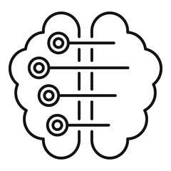 Ai smart brain icon. Outline ai smart brain vector icon for web design isolated on white background
