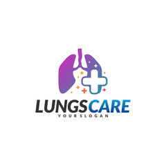 Lungs Health Care Logo Design Concept Vector. Lungs with Health icon logo template