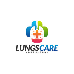 Lungs Health Care Logo Design Concept Vector. Lungs with Health icon logo template