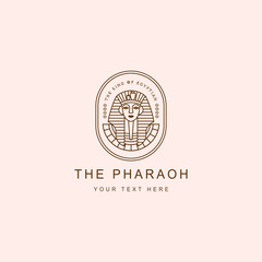 icon logo of pharaoh with line art concept