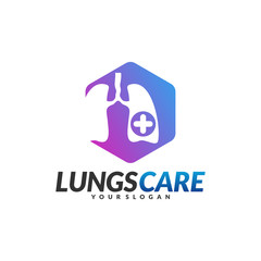 Lungs Health Care Logo Design Concept Vector. Lungs with Health icon logo template