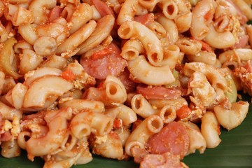 Spaghetti with pork delicious at street food