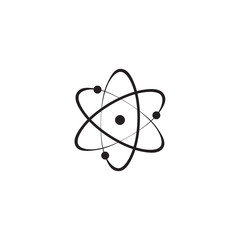 Icon structure of the nucleus of the atom. Atom, protons, neutrons and electrons. Vector illustration