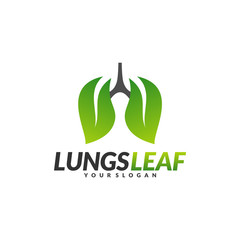 Lungs Health Care Logo Design Concept Vector. Eco Lungs icon logo template. Nature Lungs Logo Vector. Lungs Leaf Logo Template