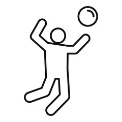 Volleyball icon. Outline volleyball vector icon for web design isolated on white background