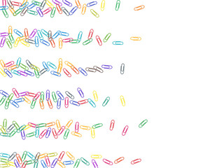 Stationary paperclips isolated on white background