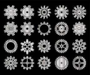 Set  gears in the style of steampunk. Vector illustration.