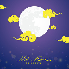 Mid-Autumn Festival with Moon and cloud design