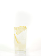 Tasty Gin Fizz cocktail on a white background