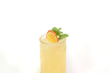 Tasty Mai Tai cocktail on a white background