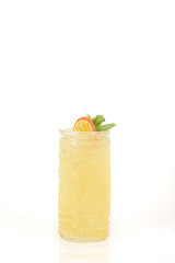 Tasty Mai Tai cocktail on a white background