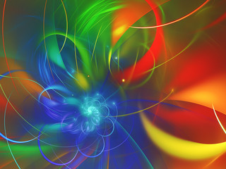 rainbow abstract fractal background 3d rendering illustration