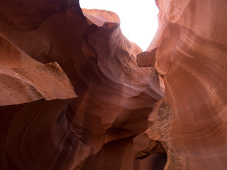 Antelope canyon rocks and light beams